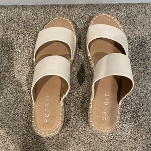 Esprit Wide Strap Katalina Platform Sandals with Wicker Base - Size 8.5M